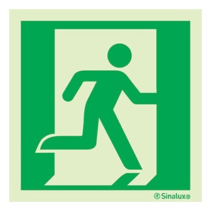 Signalisation à suspendre, évacuation ISO 7010 – bonhomme seul droite, PVC photoluminescent