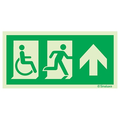 Signalisation drapeau, repérage itinéraire PMR – flèche gauche (2), PVC photoluminescent