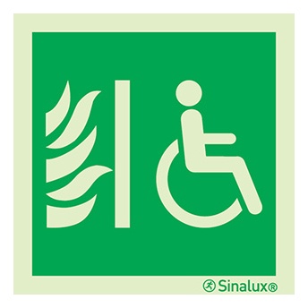 Signalisation drapeau, espace d’attente sécurisé, PVC photoluminescent