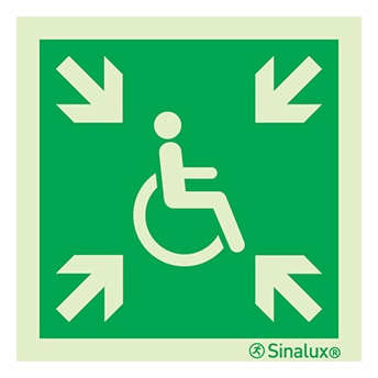 Signalisation drapeau, zone de refuge, PVC photoluminescent