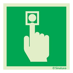 [F0571] Signalisation drapeau, ouverture porte (texte) – « Ouverture d’urgence », PVC photoluminescent