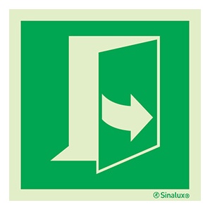 Signalisation drapeau, porte à tirer – côté gauche, PVC photoluminescent