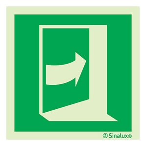 Signalisation drapeau, porte à pousser – côté gauche, PVC photoluminescent