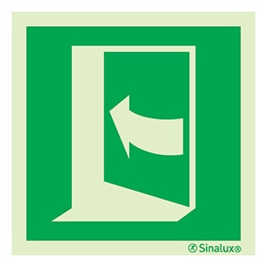 Signalisation drapeau, porte à pousser – côté droit, PVC photoluminescent