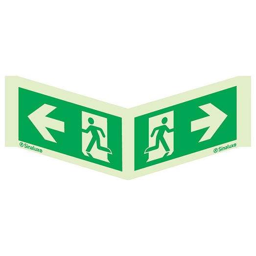 Signalisation panoramique, évacuation ISO 7010 panoramique (2), PVC photoluminescent