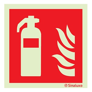 [F1001F15151FEFR] Signalisation une face, extincteur (ISO 7010), PVC photoluminescent (150x150)