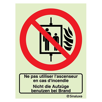 Signalisation une face, f1783, PVC photoluminescent