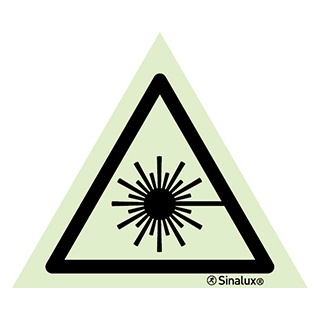 [F3001F01501PRFR] Signalisation une face, signal de danger – rayonnement laser, PVC photoluminescent (150x150)