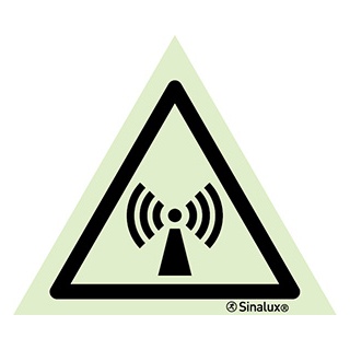 [F3002F01501PRFR] Signalisation une face, signal de danger – radiations non ionisantes, PVC photoluminescent (150x150)