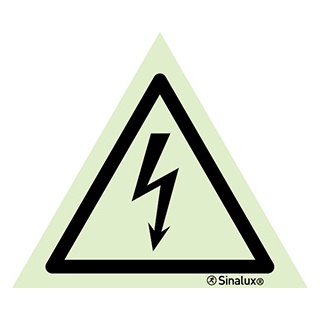 [F3003F01001PRFR] Signalisation une face, signal de danger – danger électrique, PVC photoluminescent (100x100)