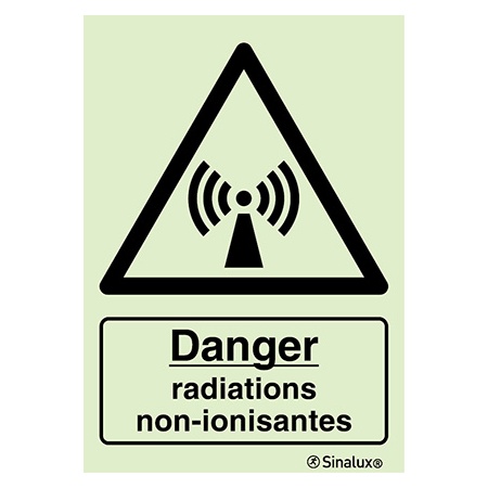 [F3052F15201PRFR] Signalisation une face, radiations non ionisantes – avec texte, PVC photoluminescent (150x200)