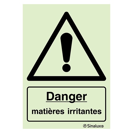 [F3060F15201PRFR] Signalisation une face, matières irritantes – avec texte, PVC photoluminescent (150x200)