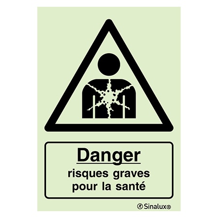 [F3061F15201PRFR] Signalisation une face, matières nocives – avec texte, PVC photoluminescent (150x200)