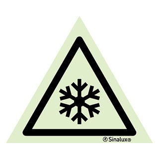[F3102F01501PRFR] Signalisation une face, signal de danger – basse température, PVC photoluminescent (150x150)