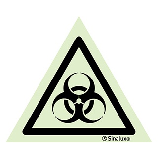 Signalisation une face, signal de danger – risque biologique, PVC photoluminescent
