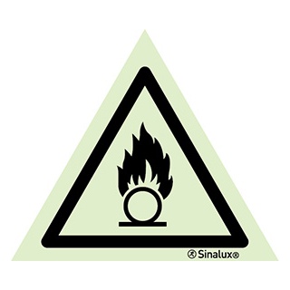 [F3105F01501PRFR] Signalisation une face, signal de danger – substance oxydante, PVC photoluminescent (150x150)