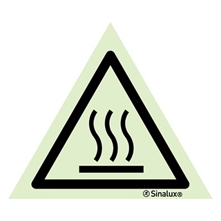 [F3108F01501PRFR] Signalisation une face, signal de danger – surface chaude, PVC photoluminescent (150x150)