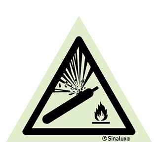[F3110F01501PRFR] Signalisation une face, signal de danger – cylindre sous pression, PVC photoluminescent (150x150)