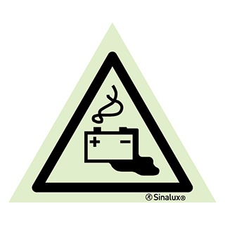 Signalisation une face, signal de danger – batterie en charge, PVC photoluminescent