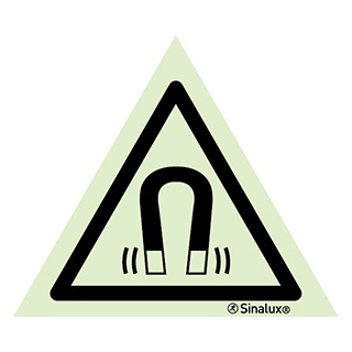 [F3113F01501PRFR] Signalisation une face, signal de danger – champ magnétique important, PVC photoluminescent (150x150)