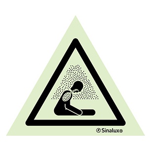 [F3201F01501PRFR] Signalisation une face, signal de danger – risque d’asphyxie, PVC photoluminescent (150x150)