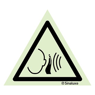 [F3204F01501PRFR] Signalisation une face, signal de danger – attention bruit soudain, PVC photoluminescent (150x150)