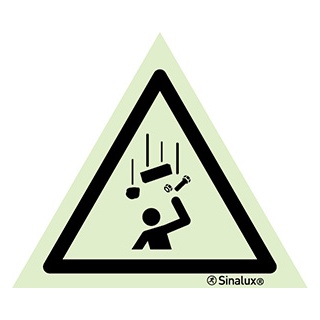 [F3206F01501PRFR] Signalisation une face, signal de danger – chute d’objets, PVC photoluminescent (150x150)