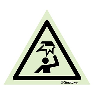 [F3207F01501PRFR] Signalisation une face, signal de danger – attention à la tête, PVC photoluminescent (150x150)