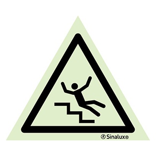 [F3208F01501PRFR] Signalisation une face, signal de danger – escalier, PVC photoluminescent (150x150)