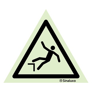[F3209F01501PRFR] Signalisation une face, signal de danger – risque de chute, PVC photoluminescent (150x150)