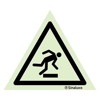 [F3211F01501PRFR] Signalisation une face, signal de danger – risque de trébuchement, PVC photoluminescent (150x150)
