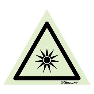 [F3304F01501PRFR] Signalisation une face, signal de danger – radiation optique, PVC photoluminescent (150x150)