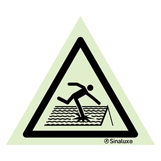 [F3309F01501PRFR] Signalisation une face, signal de danger – toit fragile, PVC photoluminescent (150x150)