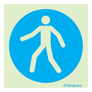 [F3605F15151OBFR] Signalisation une face, passage obligatoire pour piétons, PVC photoluminescent (150x150)