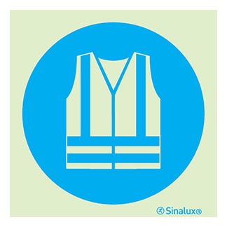 [F3615F15151OBFR] Signalisation une face, vêtement à haute visibilité obligatoire, PVC photoluminescent (150x150)