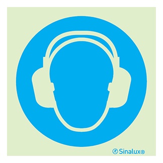 Signalisation une face, protection obligatoire de l’ouïe, PVC photoluminescent