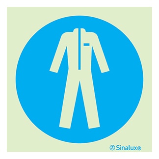 [F3712F15151OBFR] Signalisation une face, vêtement de protection obligatoire, PVC photoluminescent (150x150)