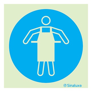 Signalisation une face, tablier de protection obligatoire, PVC photoluminescent