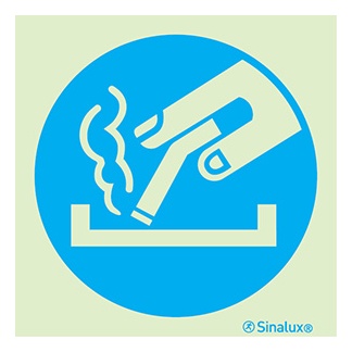 [F3714F15151OBFR] Signalisation une face, éteignez votre cigarette, PVC photoluminescent (150x150)