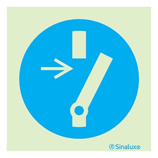 Signalisation une face, débrancher avant réparation ou maintenance, PVC photoluminescent