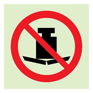 Signalisation une face, interdiction de charger, PVC photoluminescent