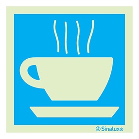 Signalisation une face, café, PVC photoluminescent