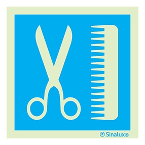 Signalisation une face, coiffeur, PVC photoluminescent