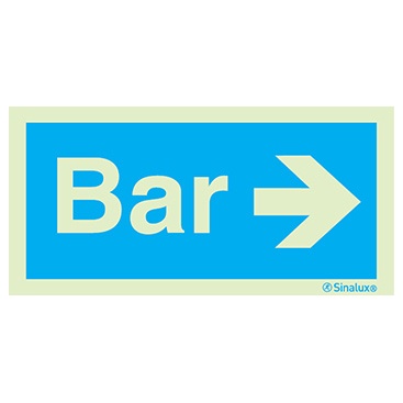 Signalisation une face, bar à droite, PVC photoluminescent