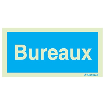 Signalisation une face, bureaux, PVC photoluminescent