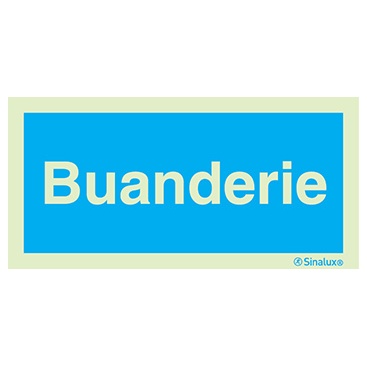 Signalisation une face, buanderie, PVC photoluminescent