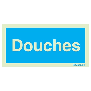 Signalisation une face, douches, PVC photoluminescent