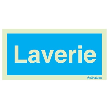 Signalisation une face, laverie, PVC photoluminescent