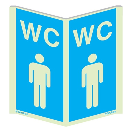 Signalisation panoramique, panoramique – WC hommes, PVC photoluminescent