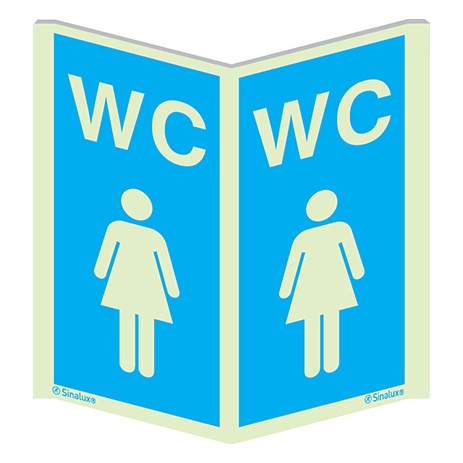 Signalisation panoramique, panoramique – WC femmes, PVC photoluminescent